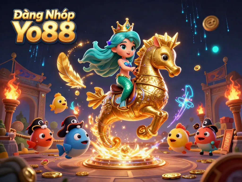 Experience Đăng Nhập Yo88 with vibrant casino elements and dynamic characters in a thrilling 3D scene.