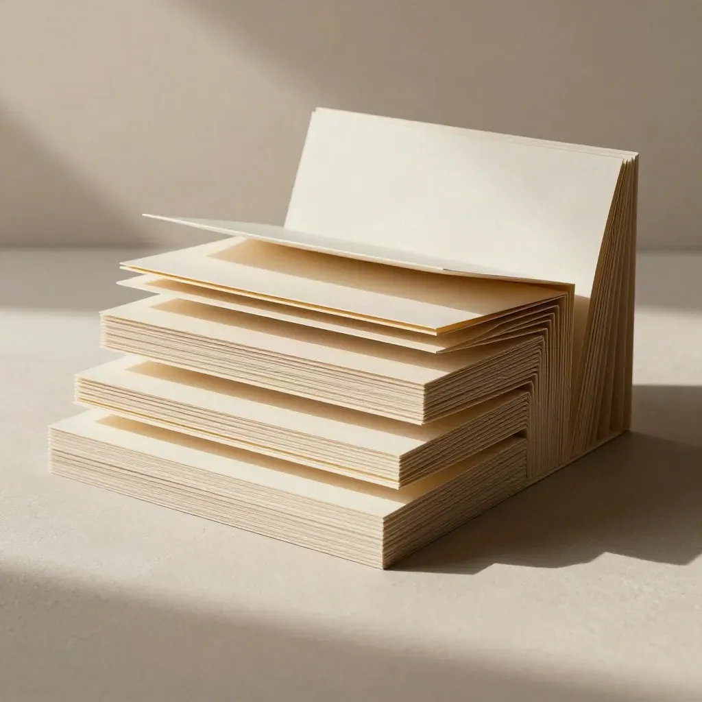 Layout-Module und Papiermuster auf Putz mit goldenen Abstandshaltern