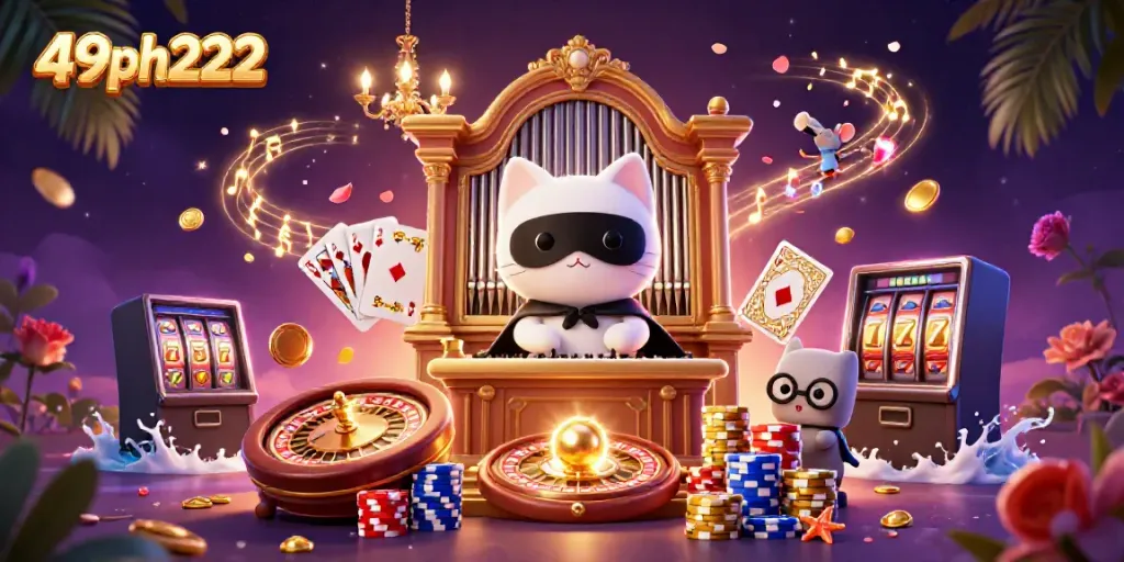 Experience the thrill of gaming with 49ph222's engaging casino scene and dynamic characters.
