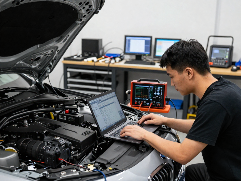 Chiptuning Hannover: Experten bei der Optimierung von BMW Fahrzeugen in professioneller Werkstatt.